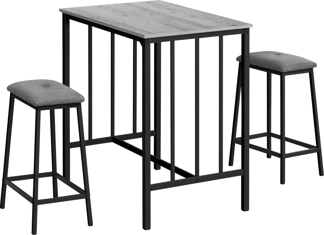 Neia Gray 3 Pc Counter Height Dining Set