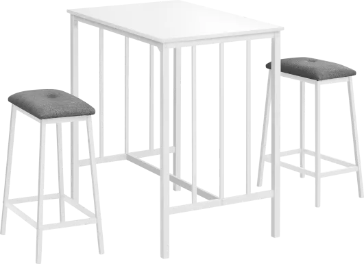 Neia White 3 Pc Counter Height Dining Set