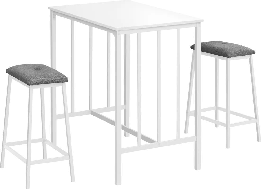 Neia White 3 Pc Counter Height Dining Set