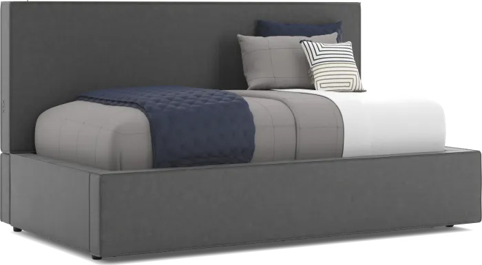 Kids Whitman Gray Twin Upholstered Lounge Bed