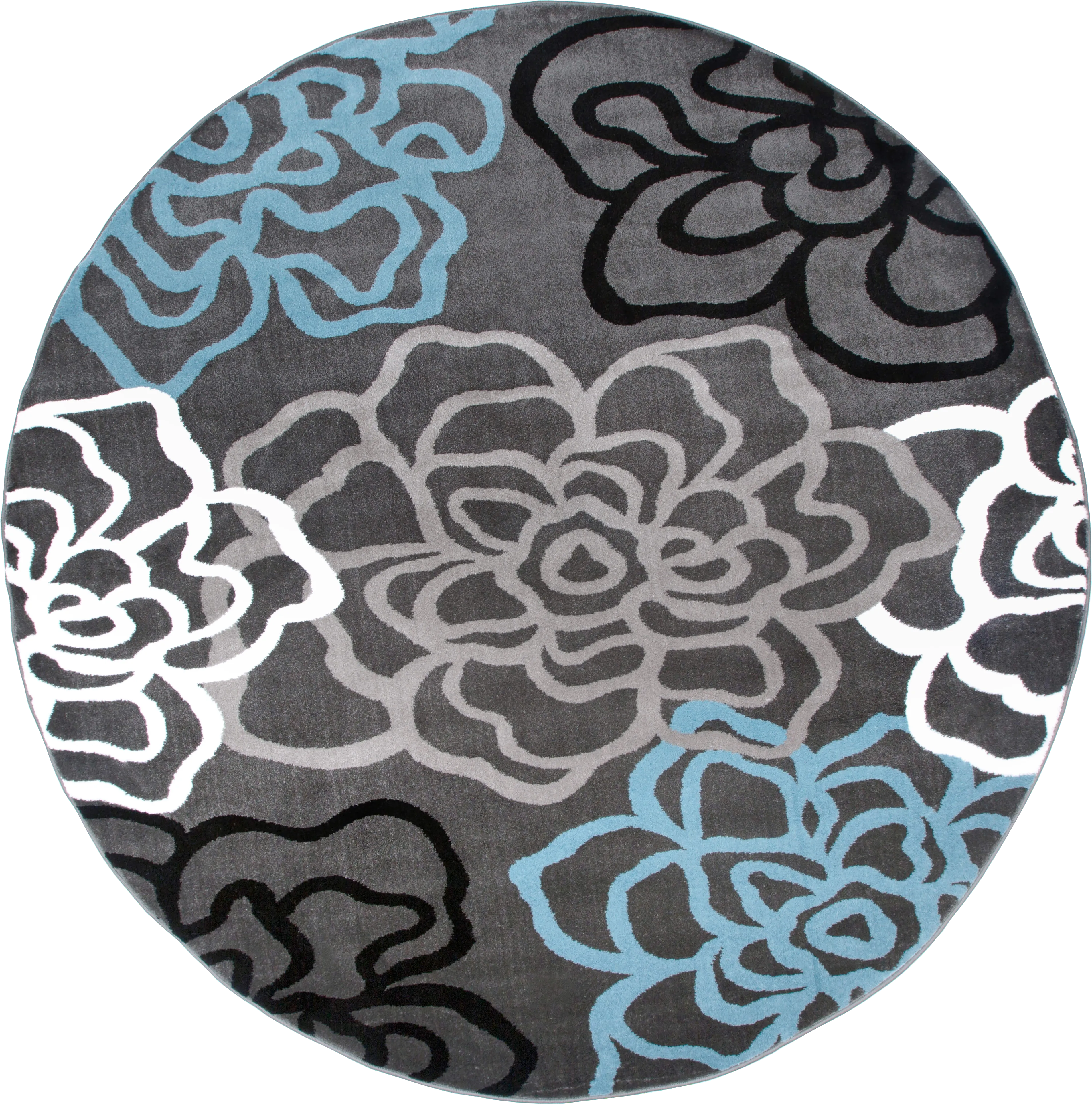 Mangal Dark Gray 6'6 Round Rug - Thumbnail - Image 1