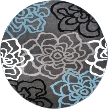 Mangal Dark Gray 6'6 Round Rug