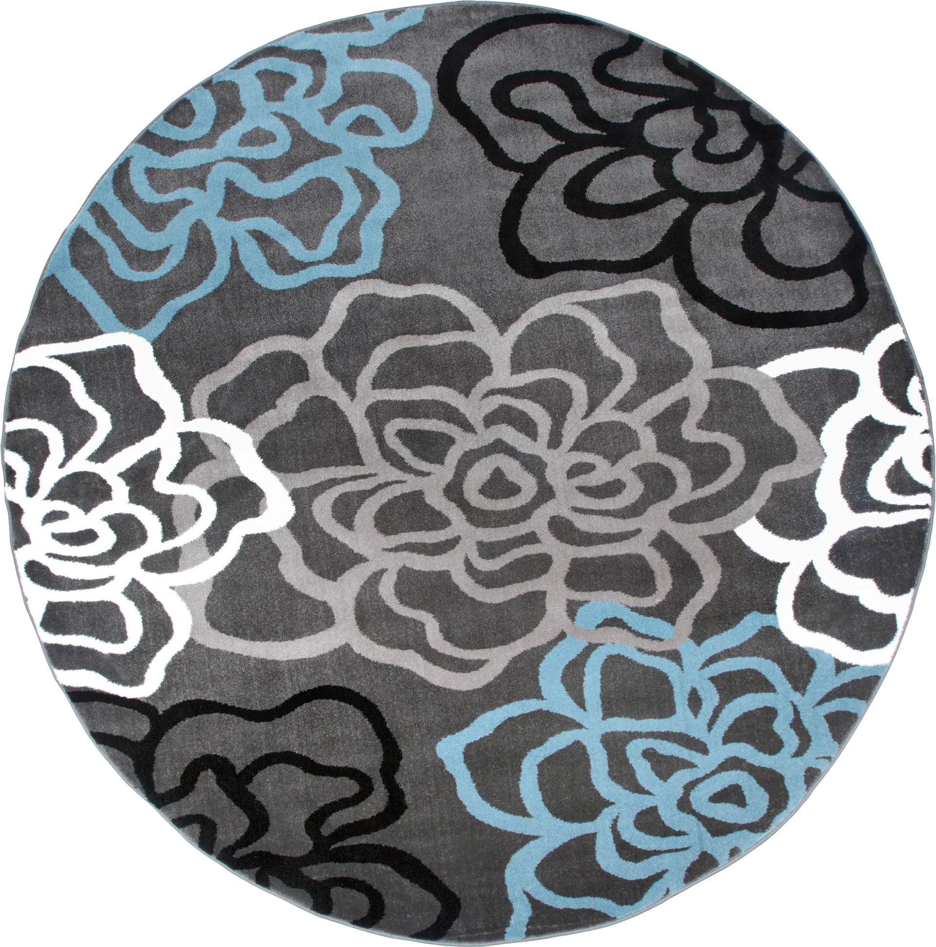 Mangal Dark Gray 6'6 Round Rug - Image 1