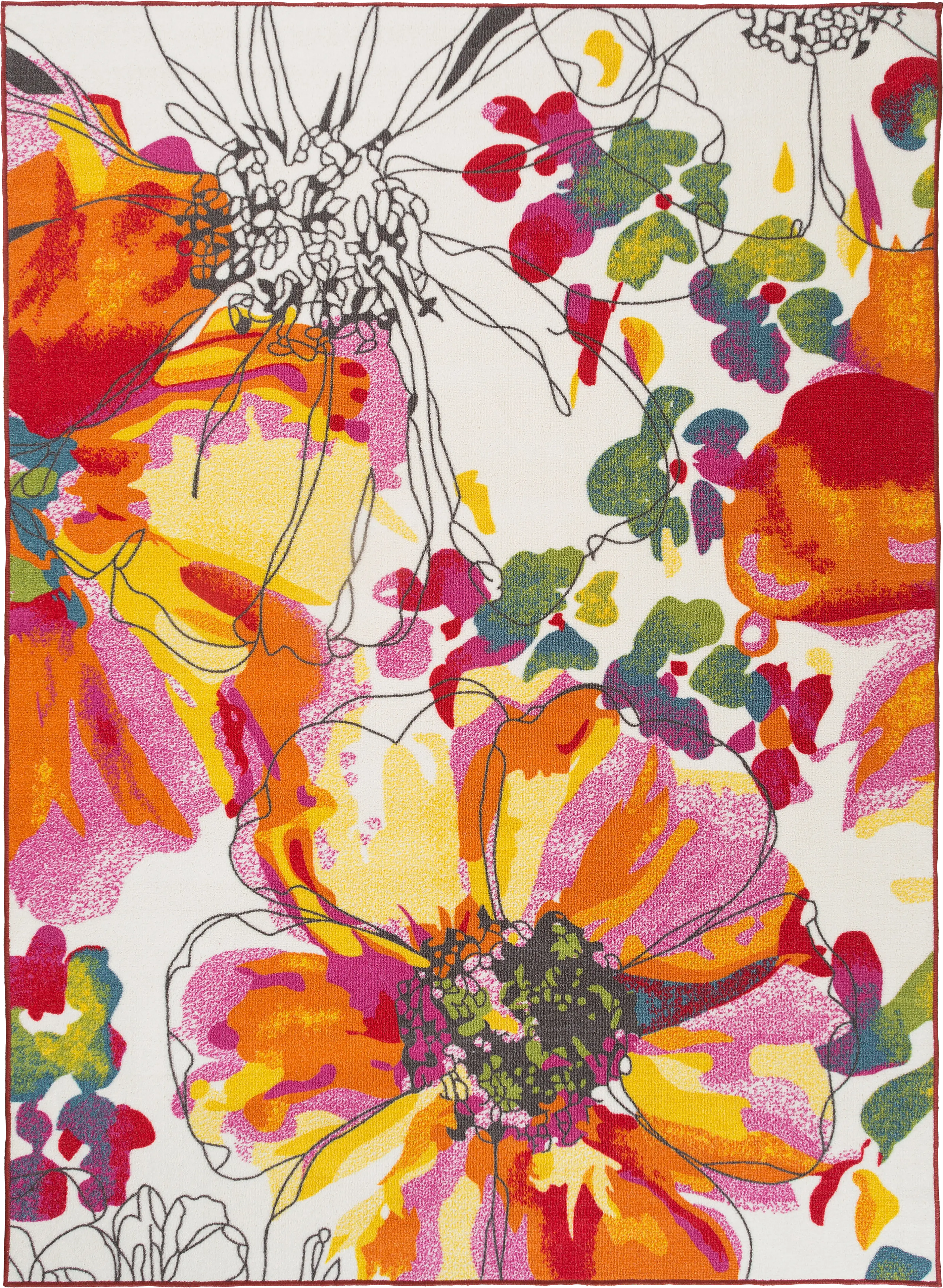 Nadelyn Orange 5'3 x 7'3 Rug - Thumbnail - Image 1