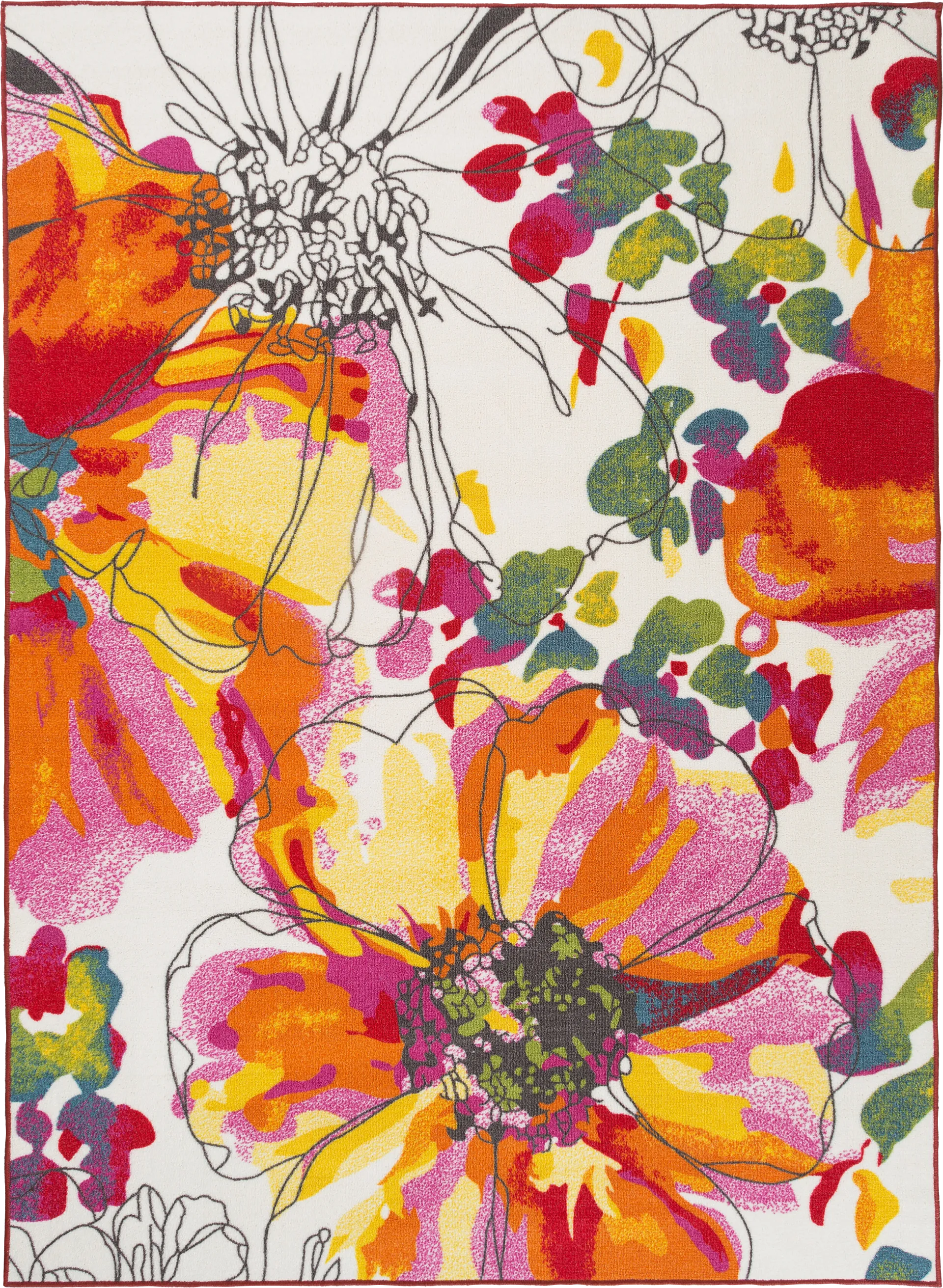 Nadelyn Orange 5'3 x 7'3 Rug - Image 1