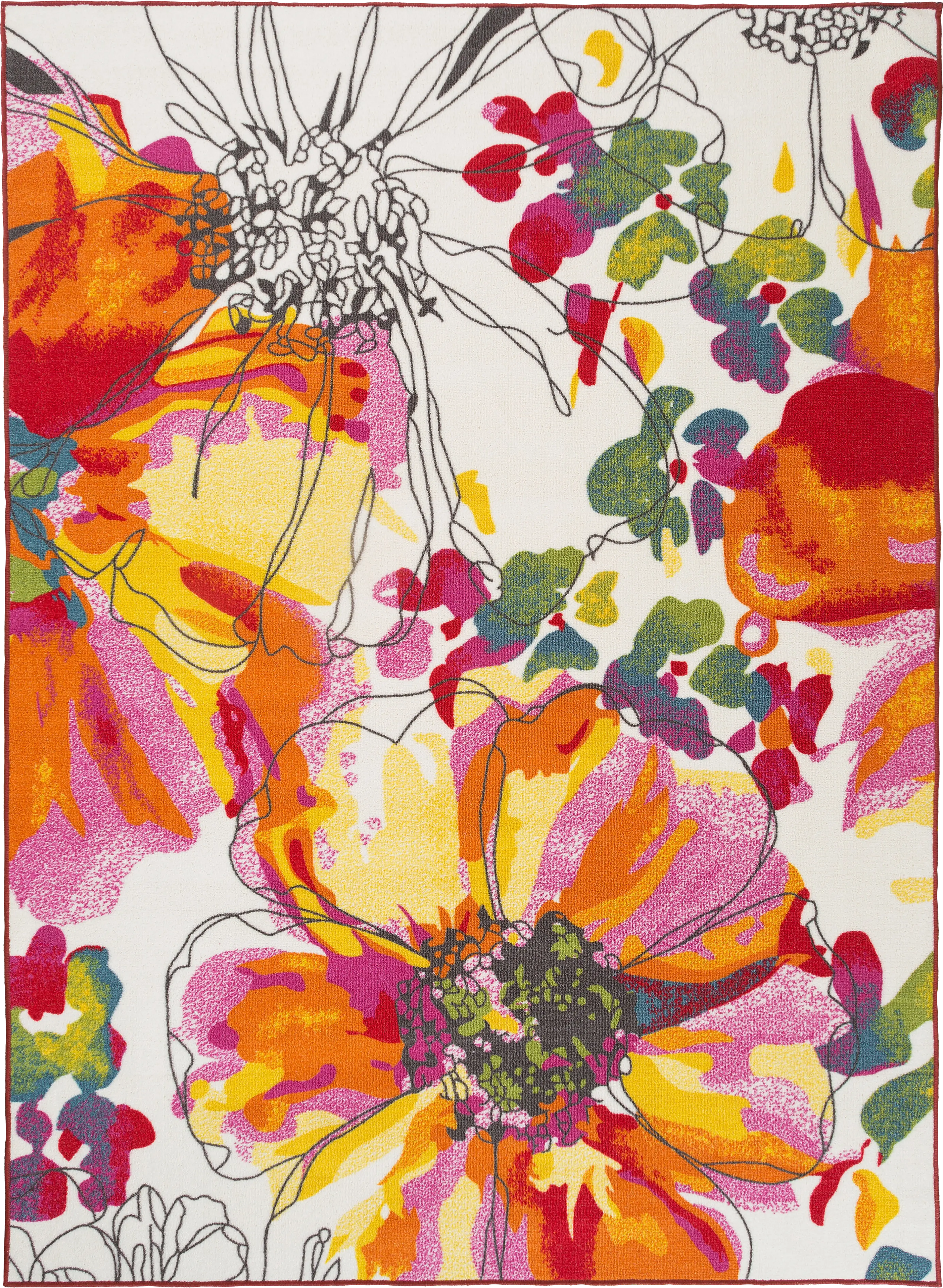 Nadelyn Orange 7'10 x 10' Rug - Thumbnail - Image 1