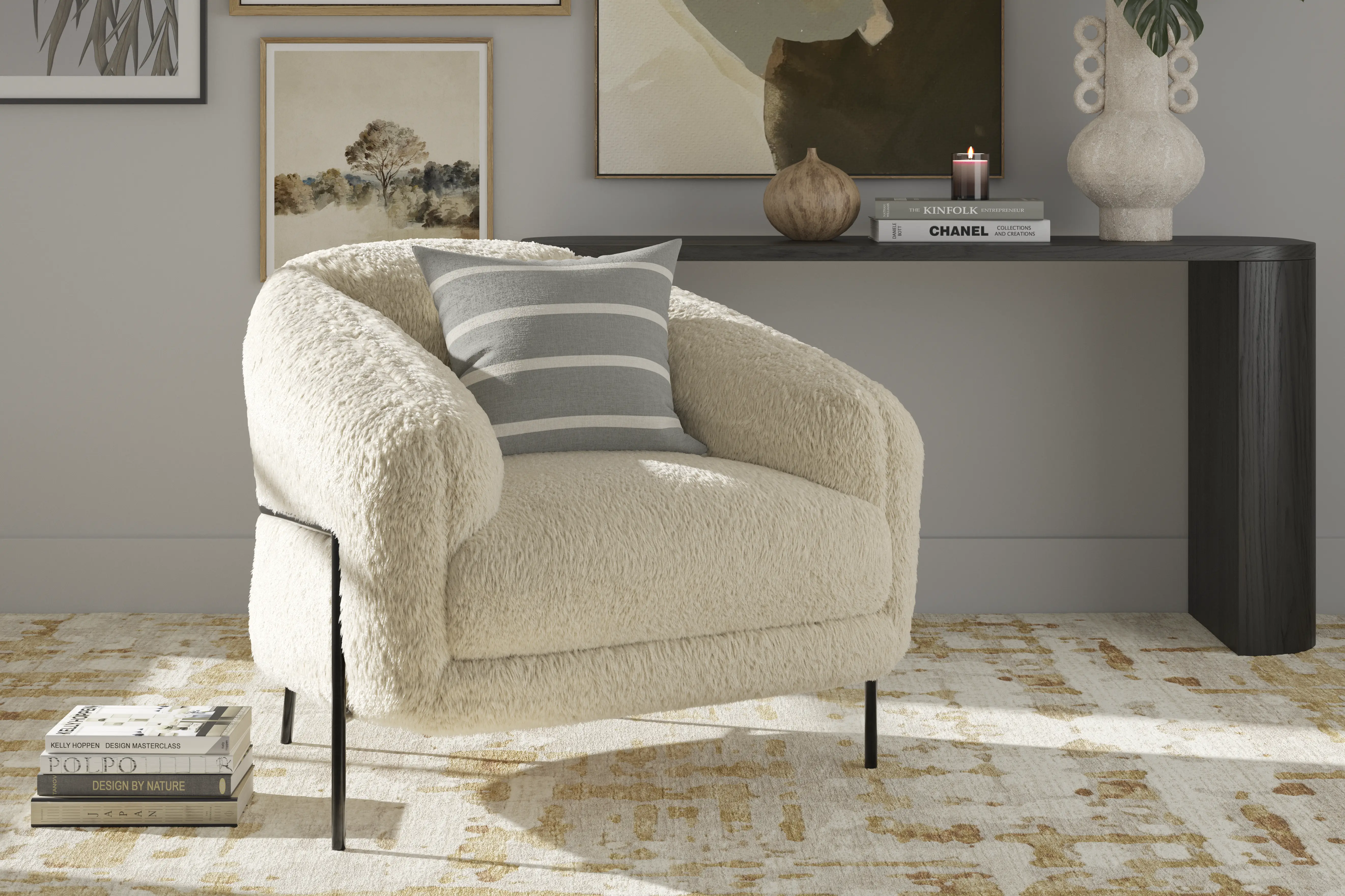 Uptown Beige Accent Chair - Thumbnail - Image 3