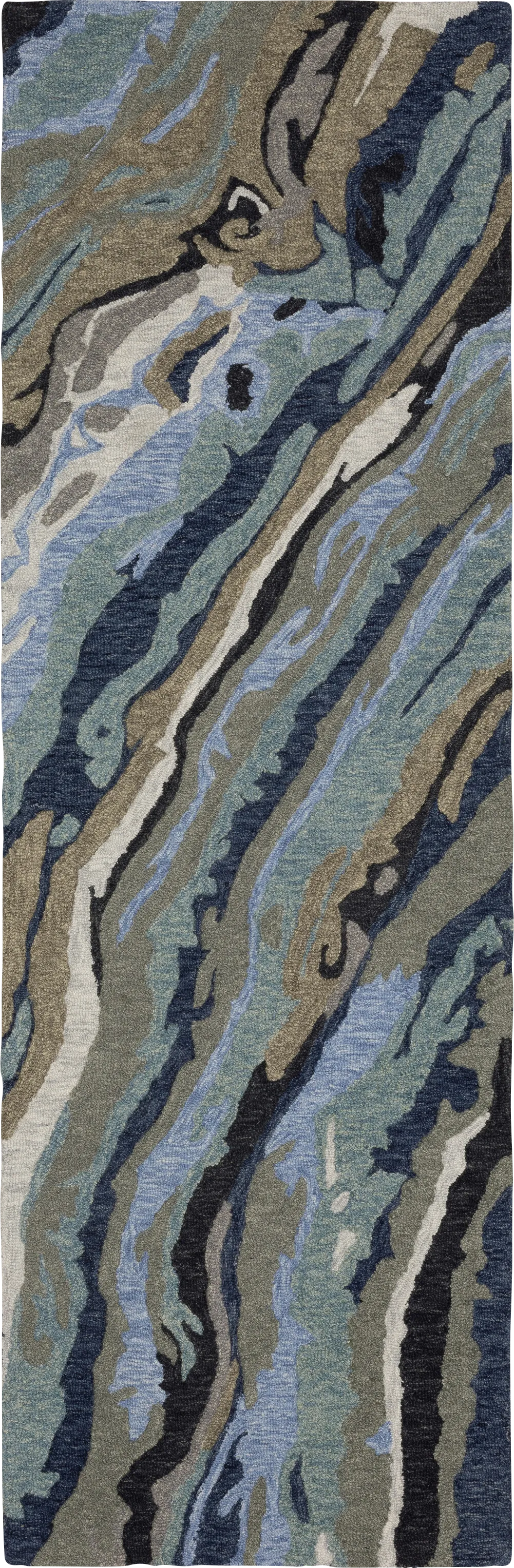 Rosegrove Blue 2'6 x 8' Rug - Image 1