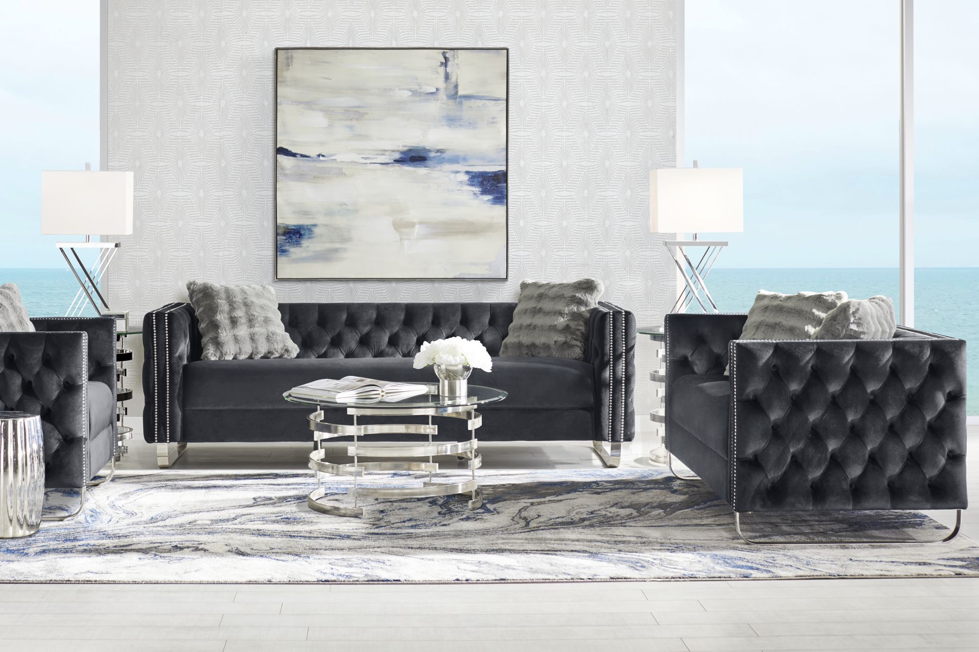 Corrella Black 8 Pc Living Room - Image 1