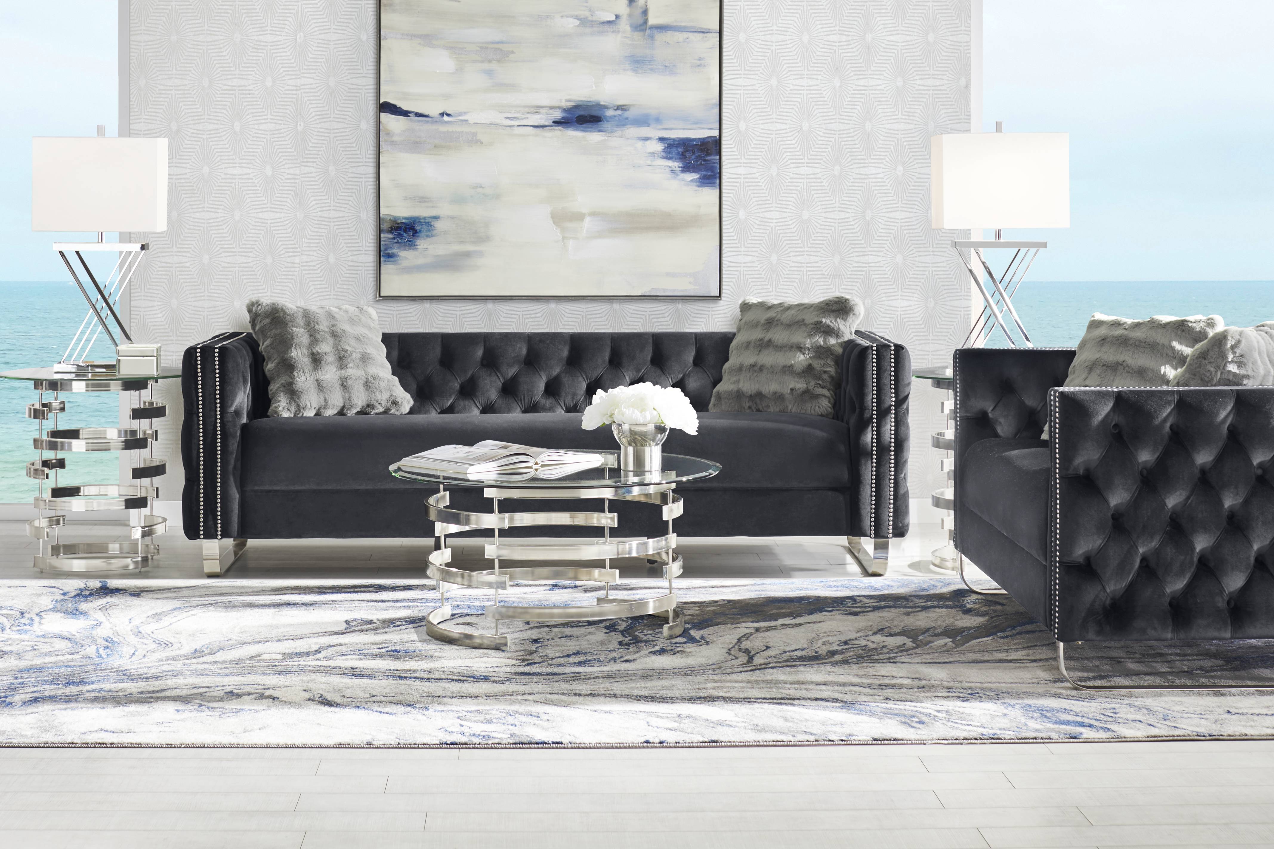 Corrella Black 7 Pc Living Room - Thumbnail - Image 1