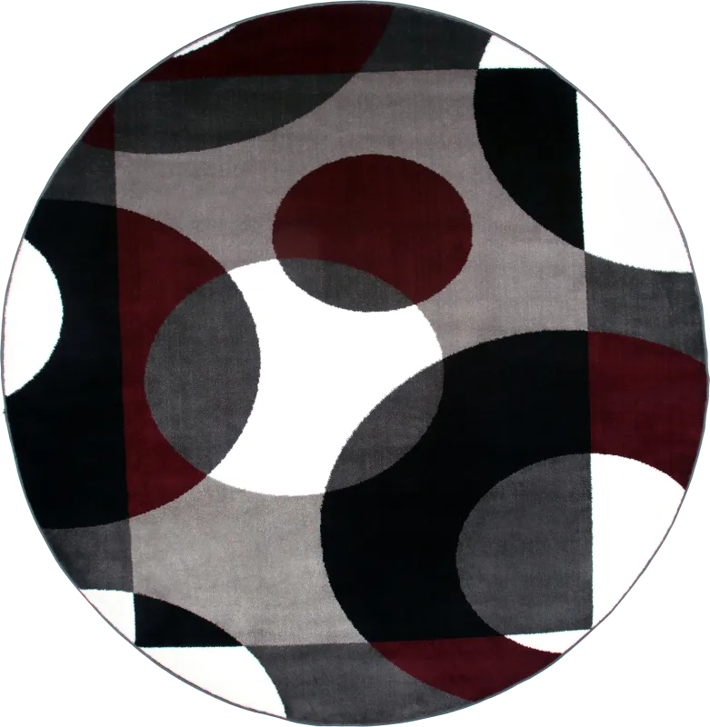 Ailana Burgundy 6'6 Round Rug