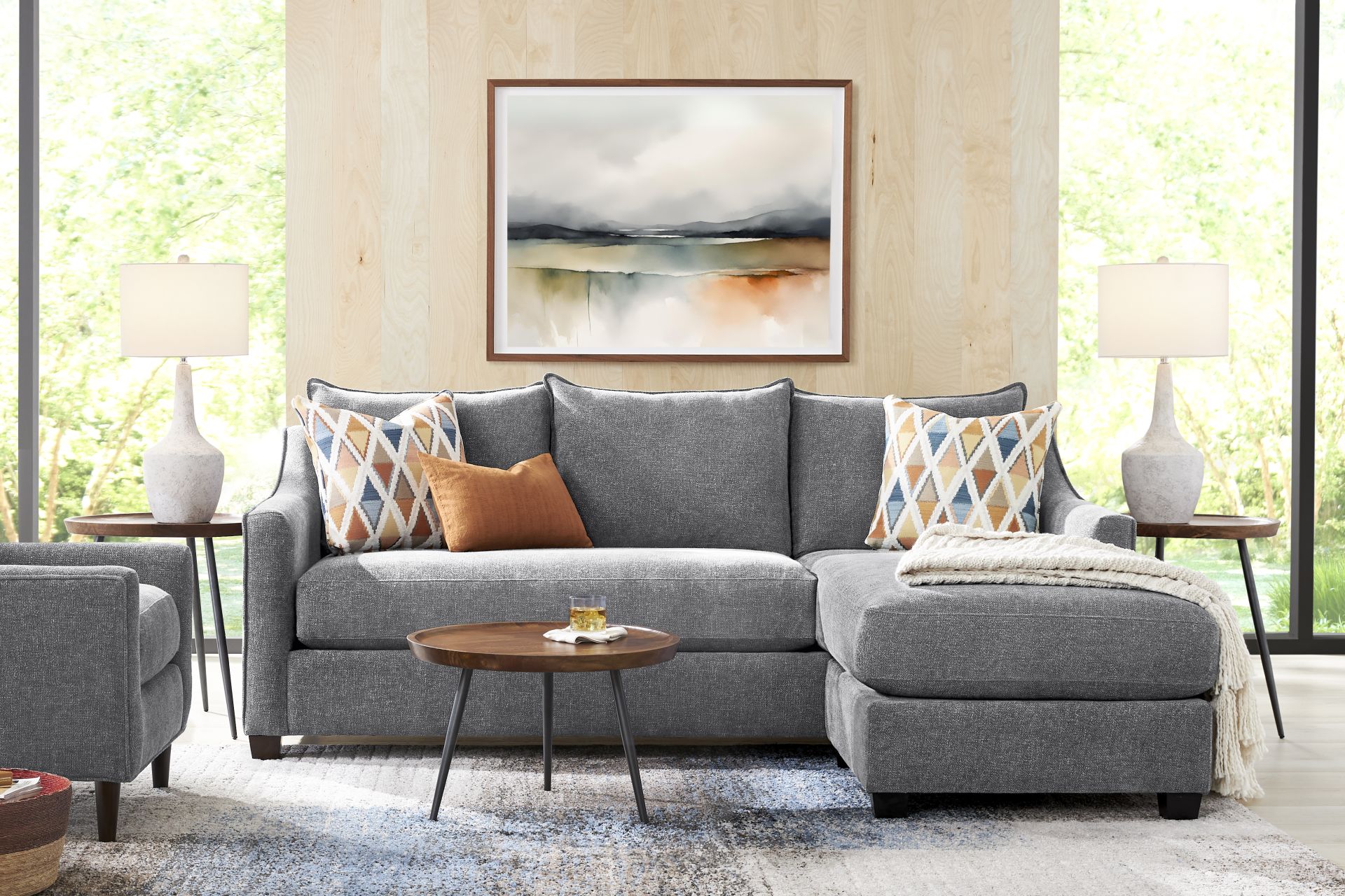 Soho Place Gray Chaise Sofa - Image 2