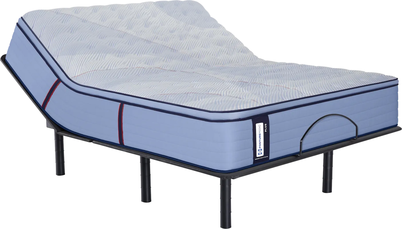 Sealy Posturepedic Castle Rock King Mattress with Head Up Only Base