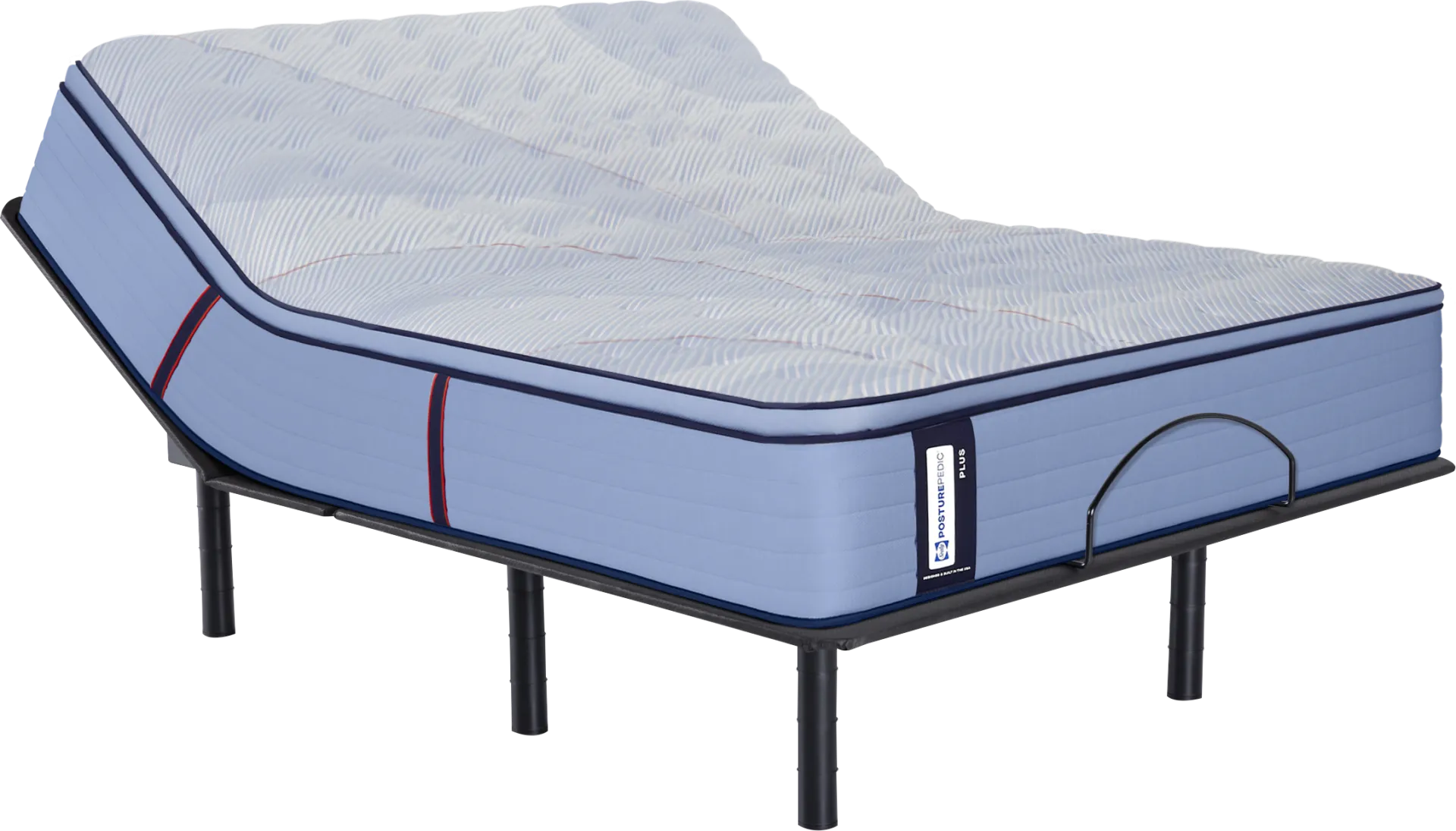 Sealy Posturepedic Castle Rock King Mattress with Head Up Only Base - Image 1