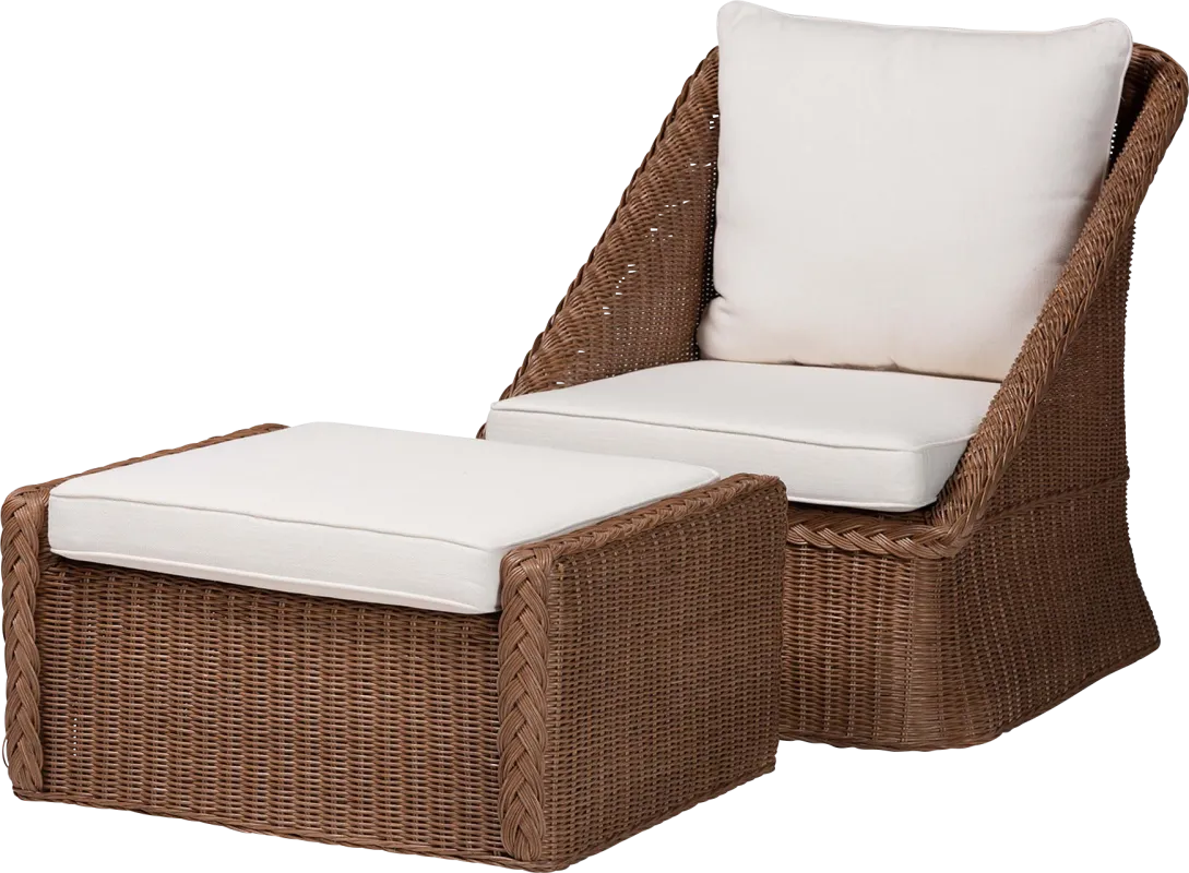 Centerstar Brown Accent Chair and Ottoman Set