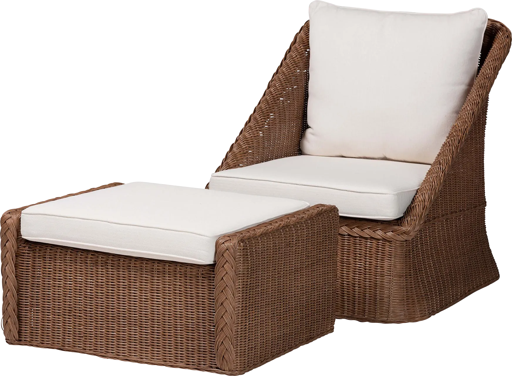 Centerstar Brown Accent Chair and Ottoman Set - Image 1