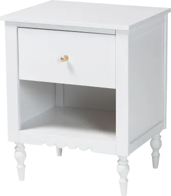 Fivelakes White Nightstand