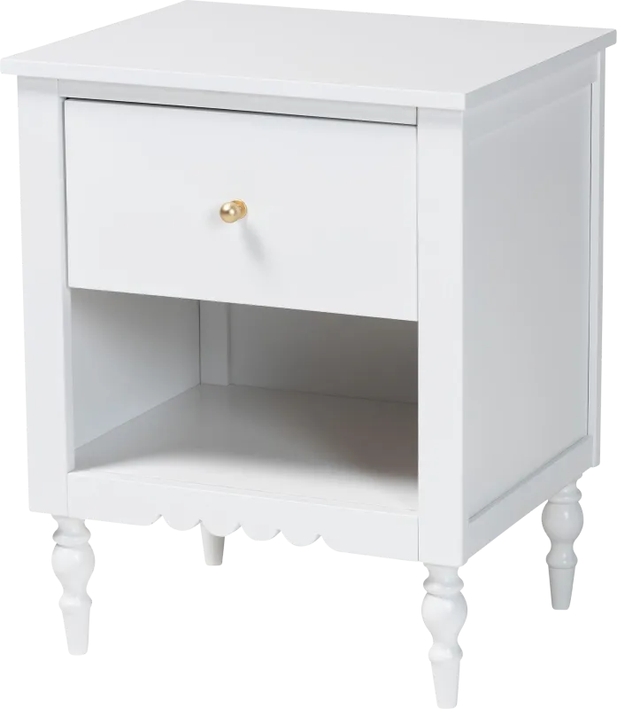 Fivelakes White Nightstand