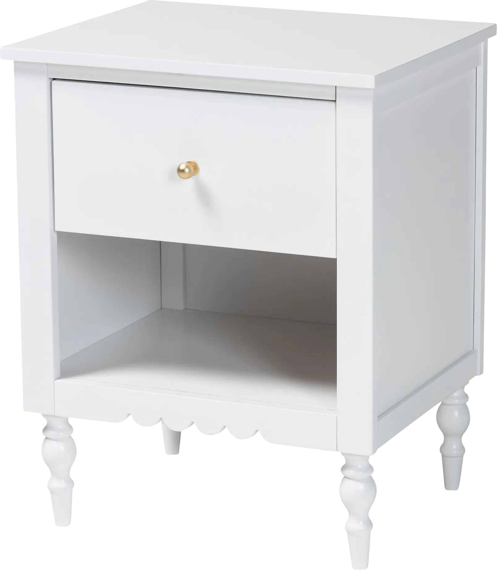 Fivelakes White Nightstand