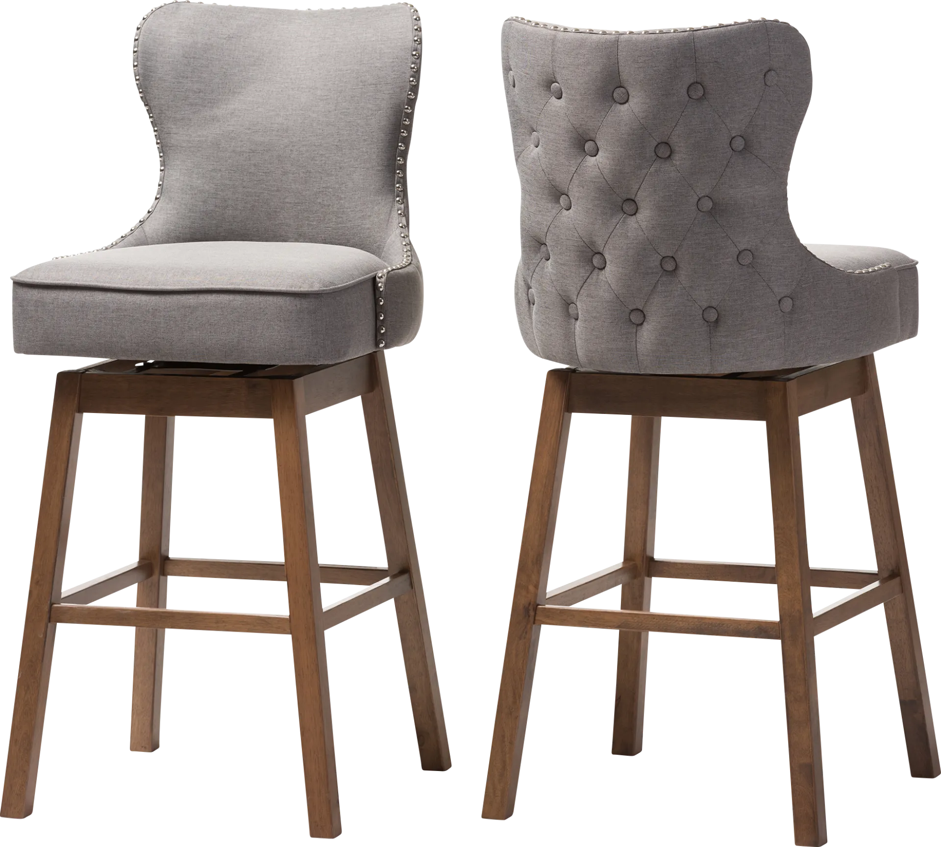 Bethpagea Gray Swivel Barstool, Set of 2 - Image 1