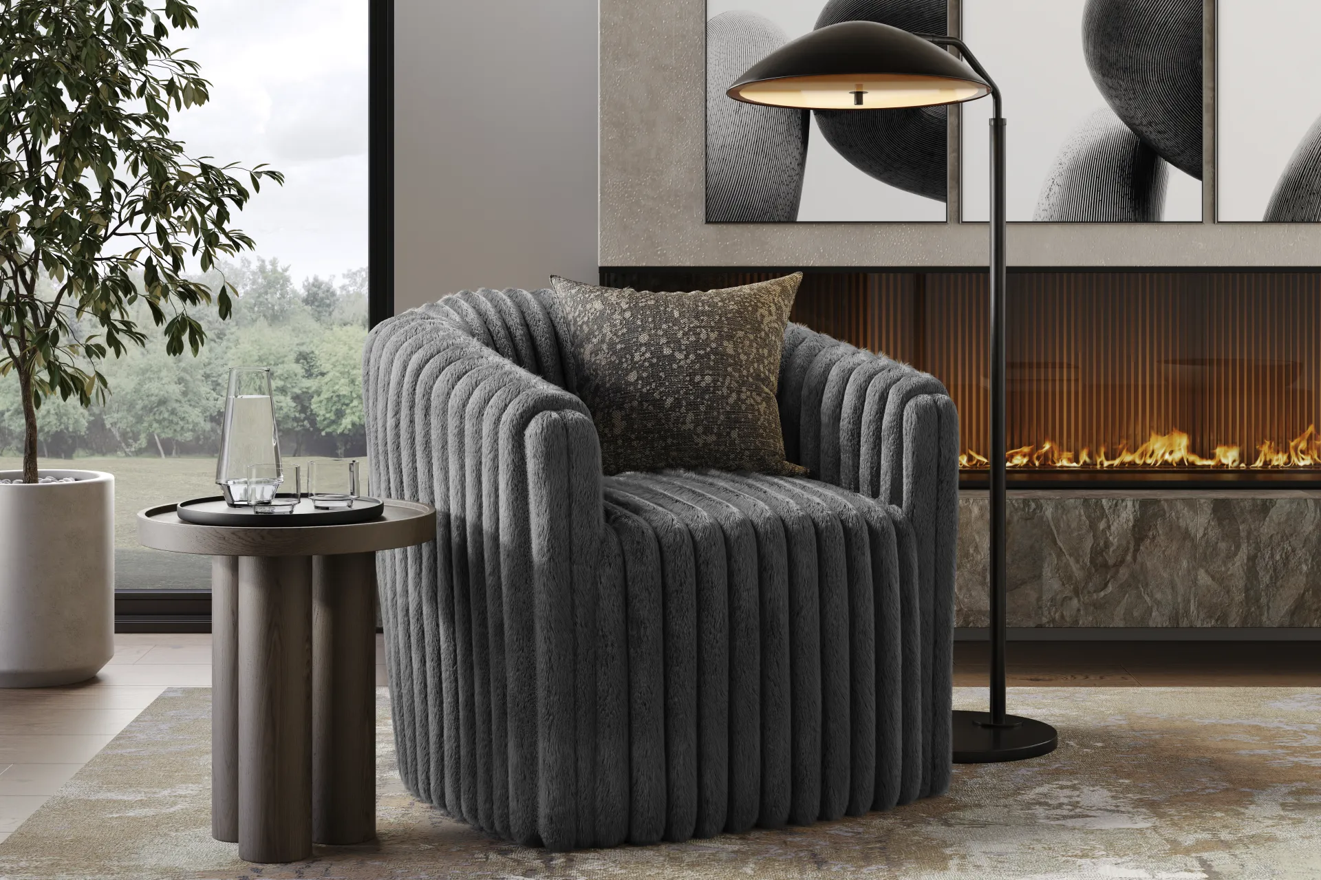 McCord Black Swivel Chair - Image 3