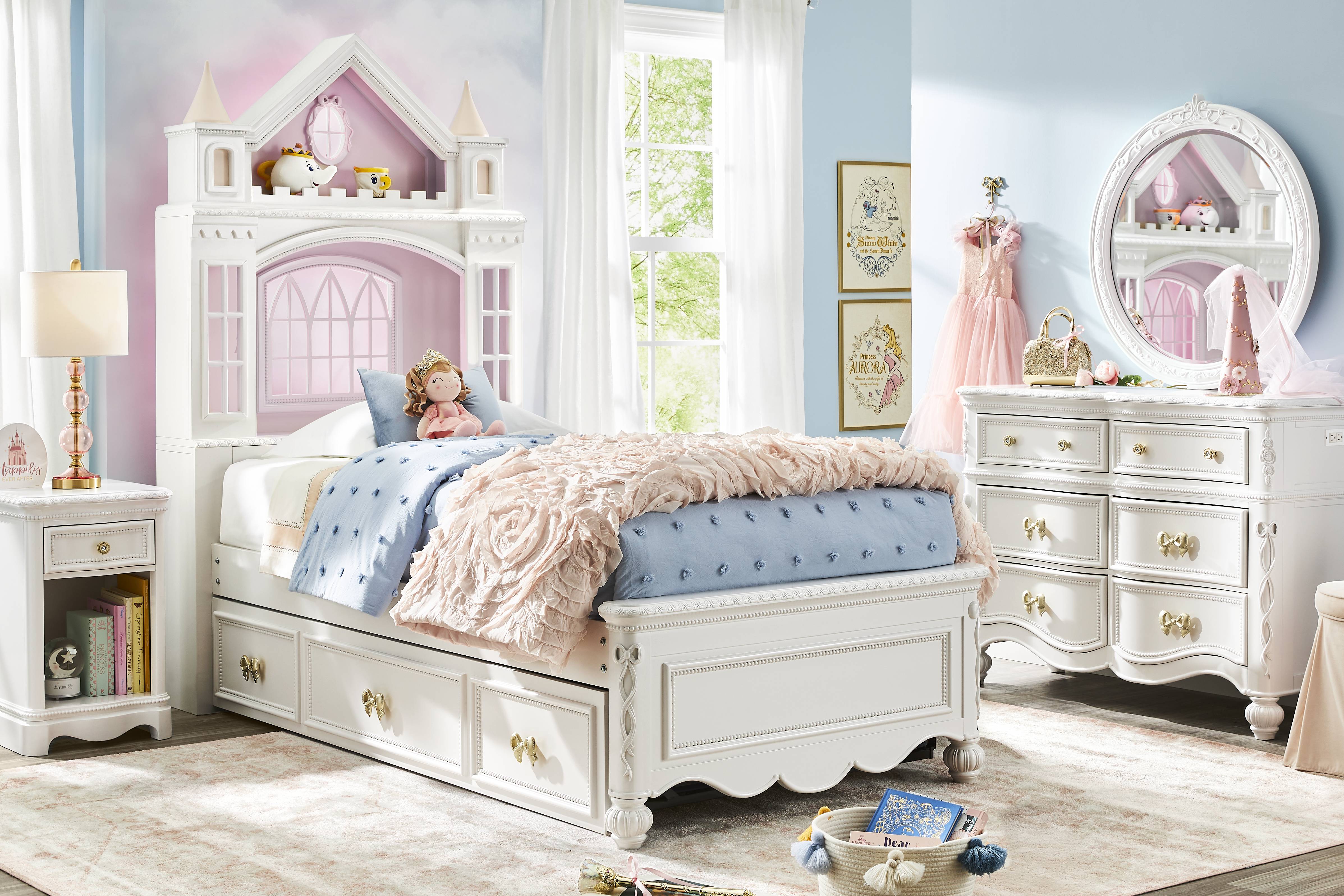 Disney Princess Sparkle White Twin Castle Bed - Thumbnail - Image 2