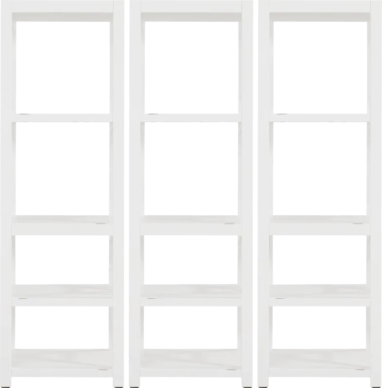 Danusa II White 3 Pc Bookcase Set