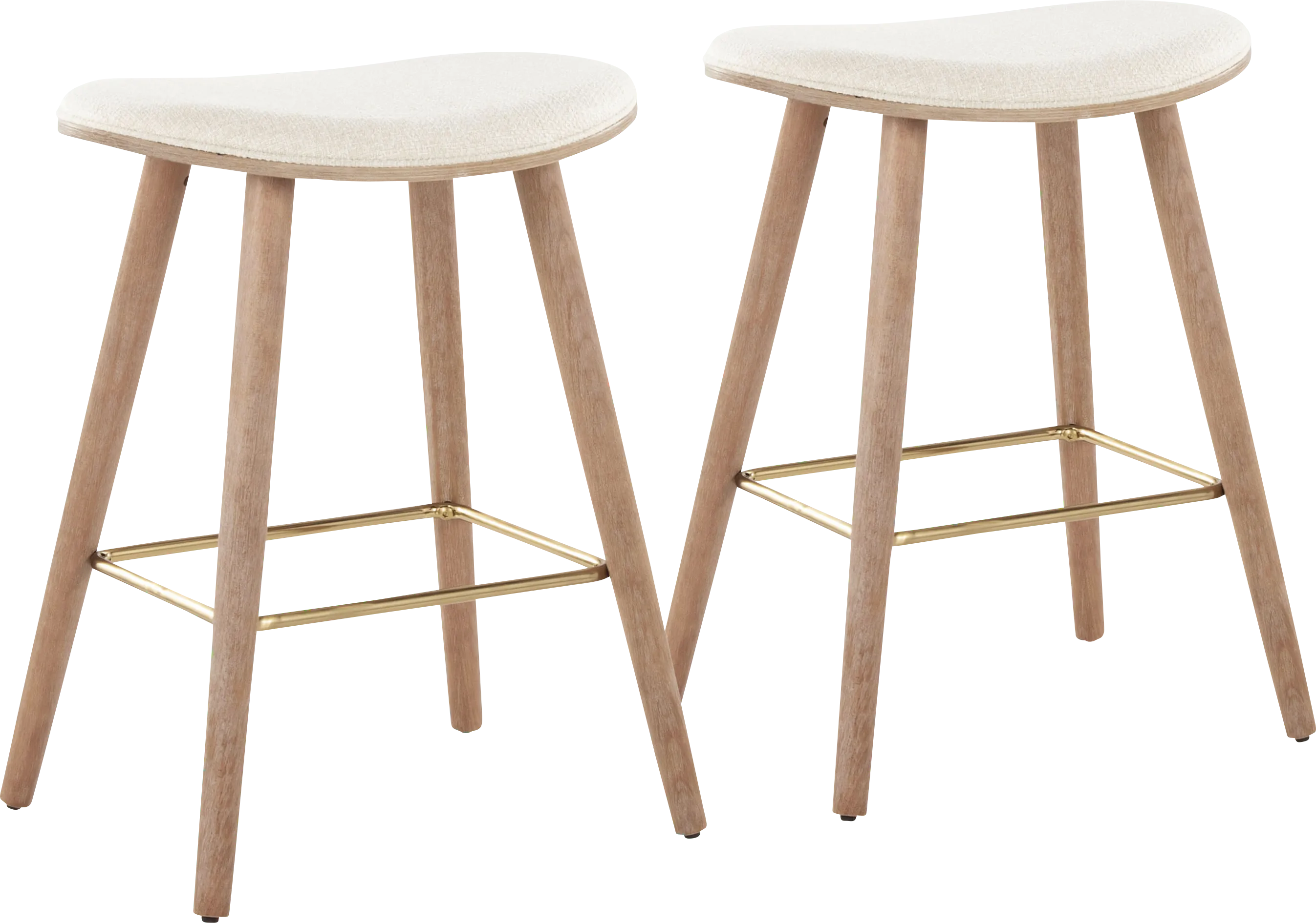 Nimblewill Beige Counter Height Stool, Set of 2 - Thumbnail - Image 1