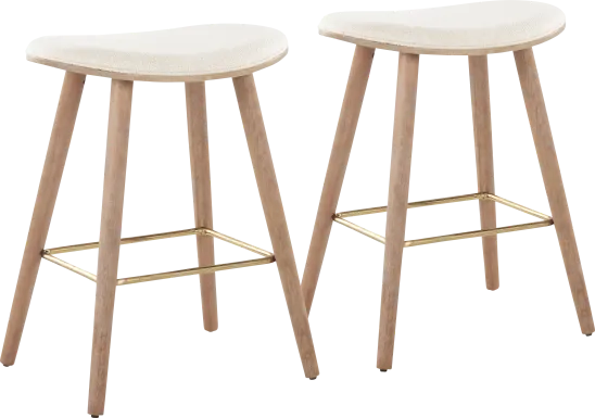 Nimblewill Beige Counter Height Stool, Set of 2