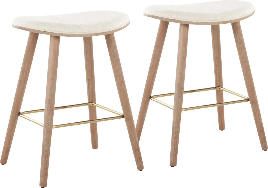 Nimblewill Beige Counter Height Stool, Set of 2