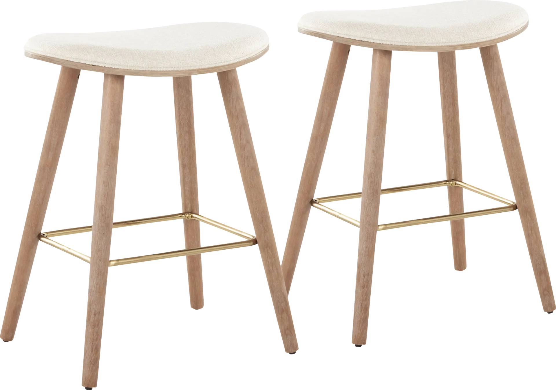 Nimblewill Beige Counter Height Stool, Set of 2 - Image 1