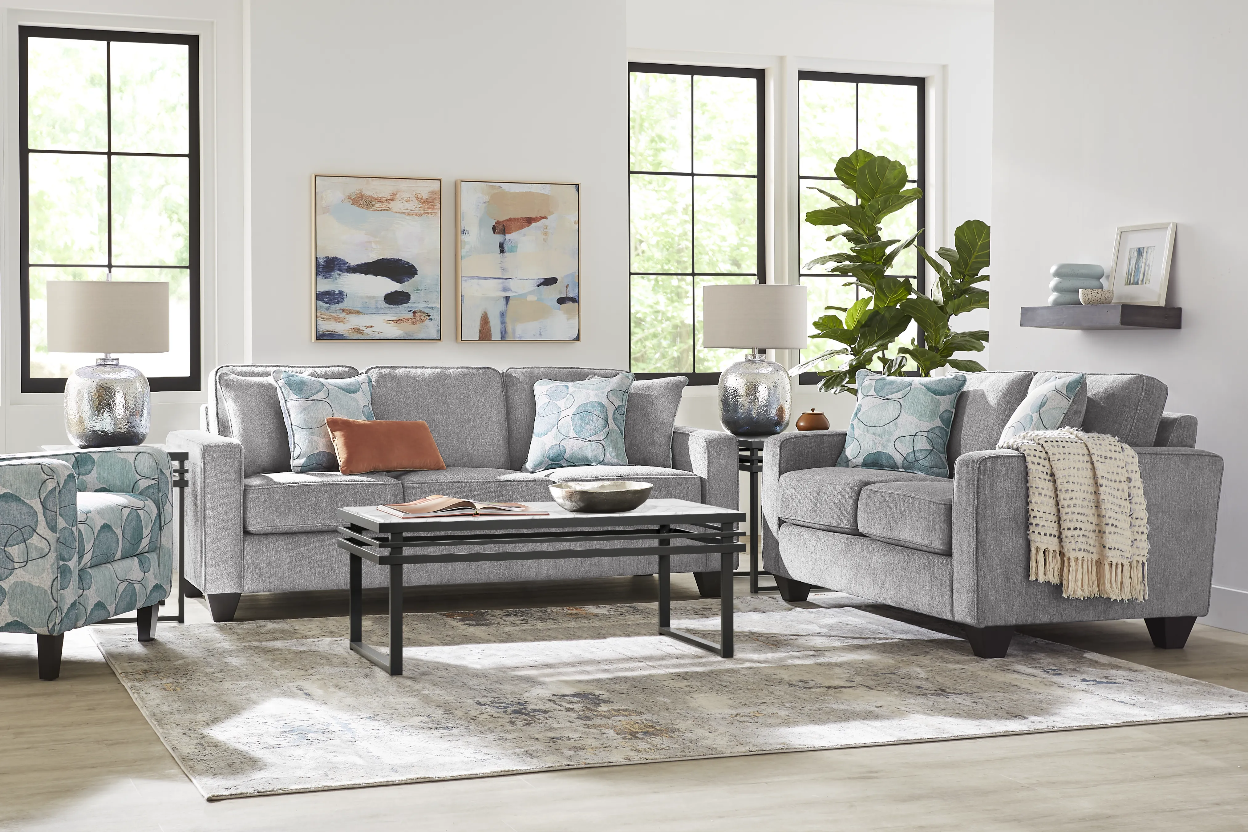Alanis Bay Gray 7 Pc Living Room - Thumbnail - Image 1