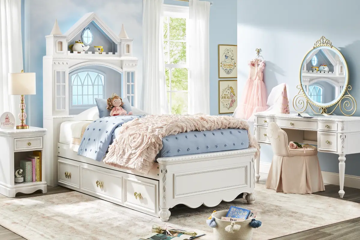 Disney Princess Sparkle White Twin Castle Bedroom
