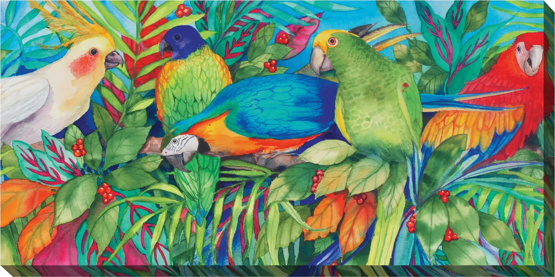 Parrot Encounter Green Indoor/Outdoor Wall Art