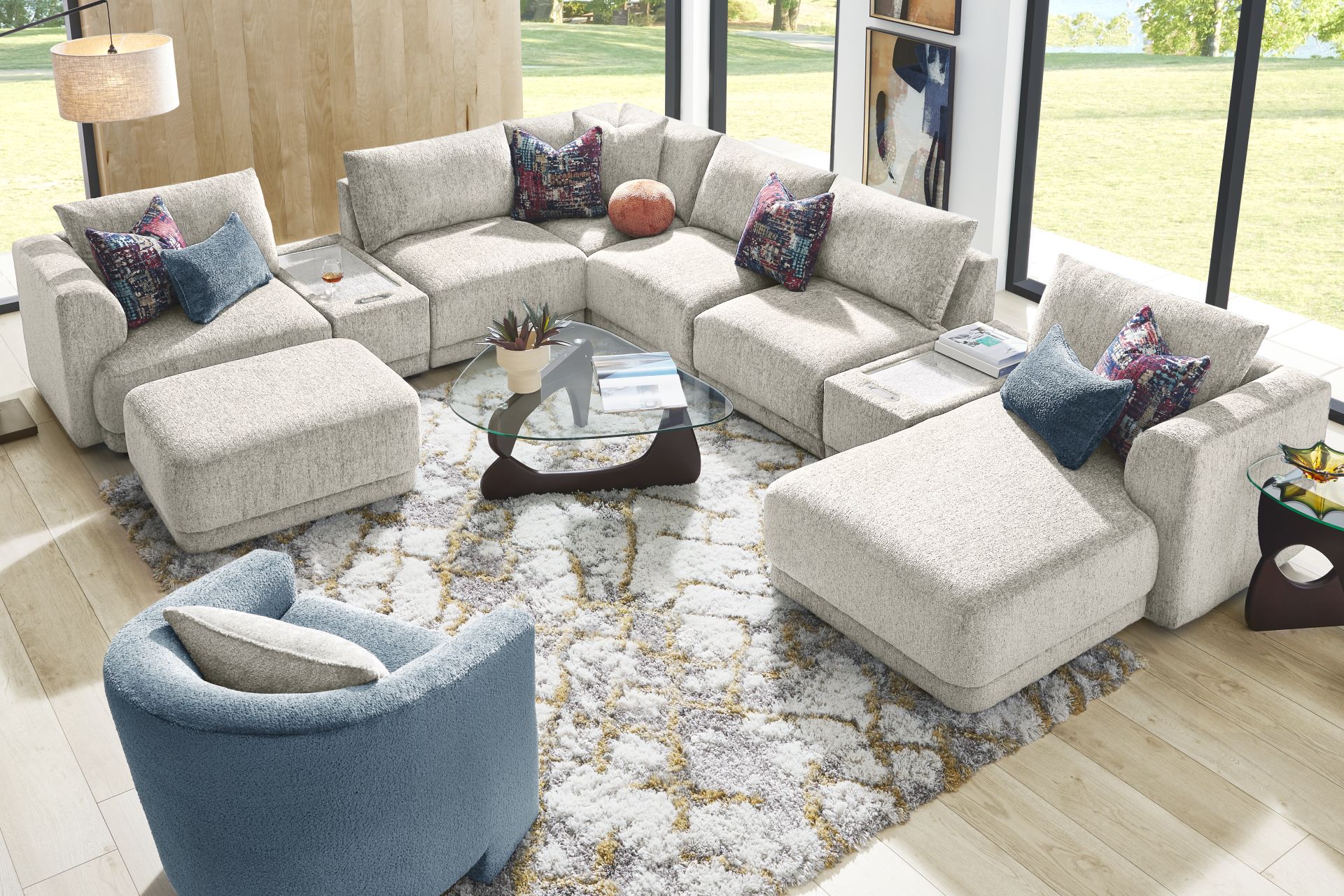 Ash 9 Pc ModularFour with Media Consoles - Image 2