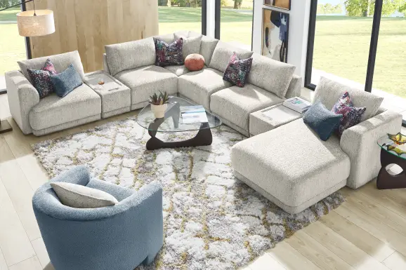 Ash 8 Pc ModularFour with Media Consoles