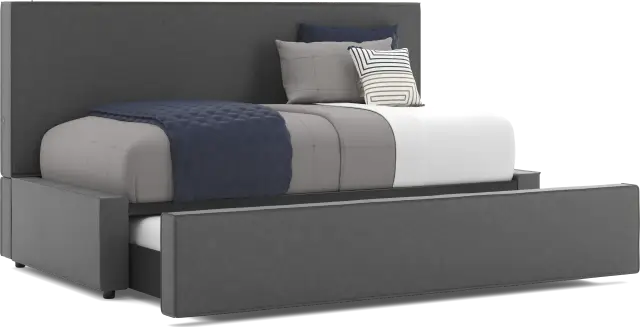 Kids Whitman Gray Twin Upholstered Lounge Bed with Twin Trundle - Thumbnail - Image 3