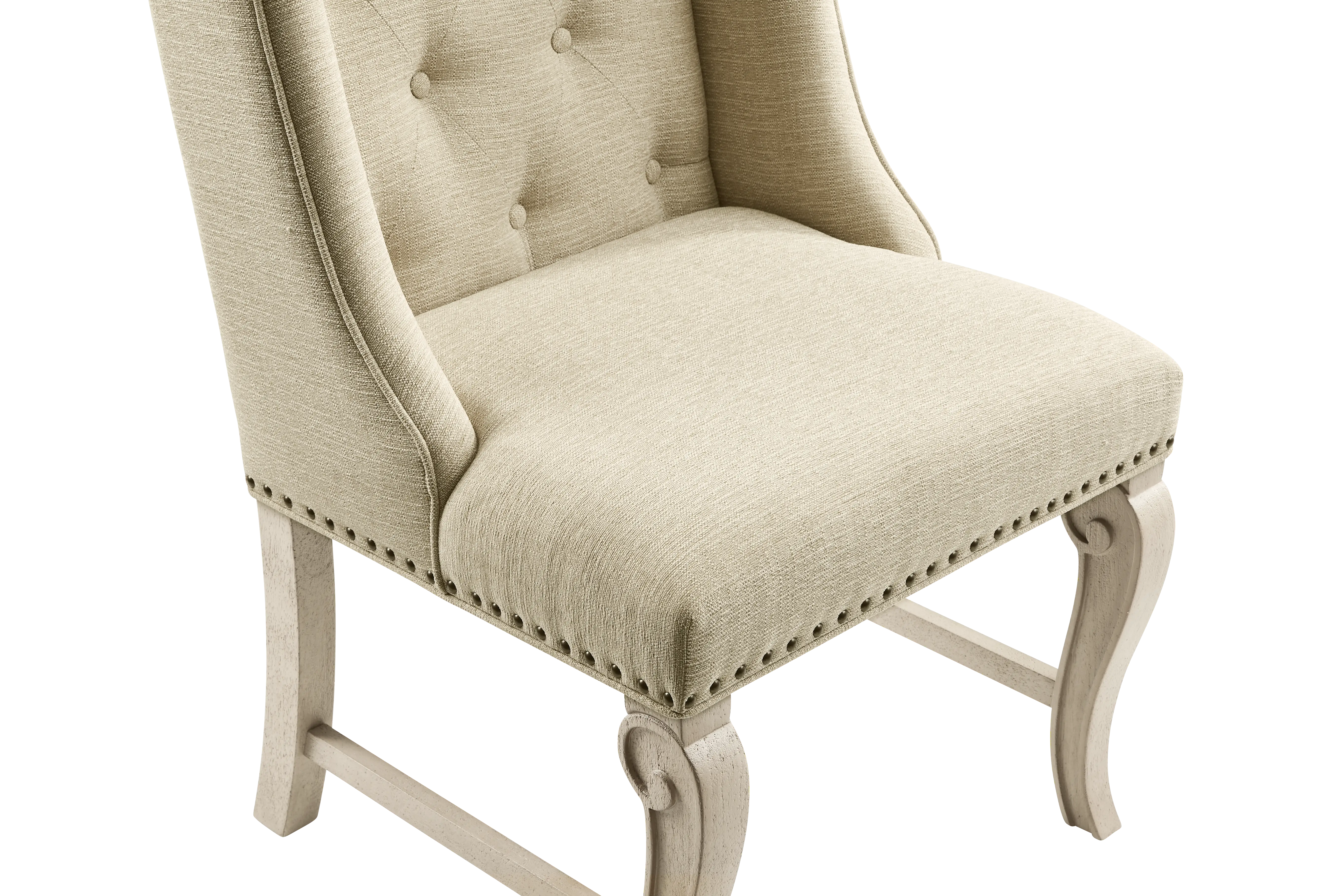 Armitage Cream Arm Chair with White Legs - Image 6