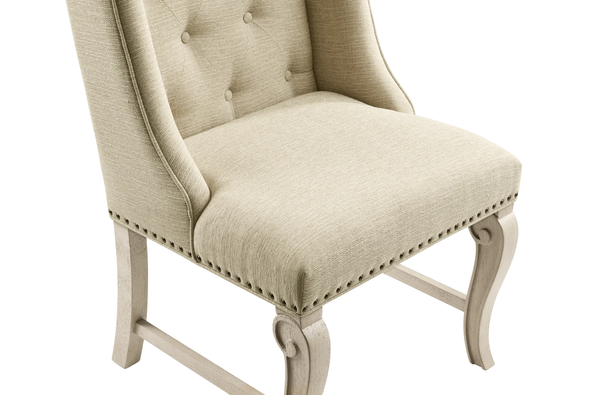 Armitage Cream Arm Chair with White Legs - Image 6