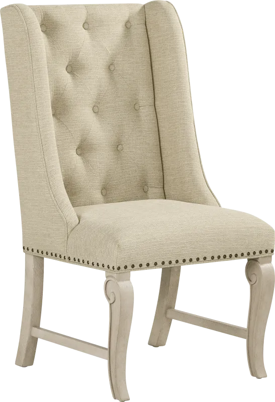 Armitage Cream Arm Chair with White Legs