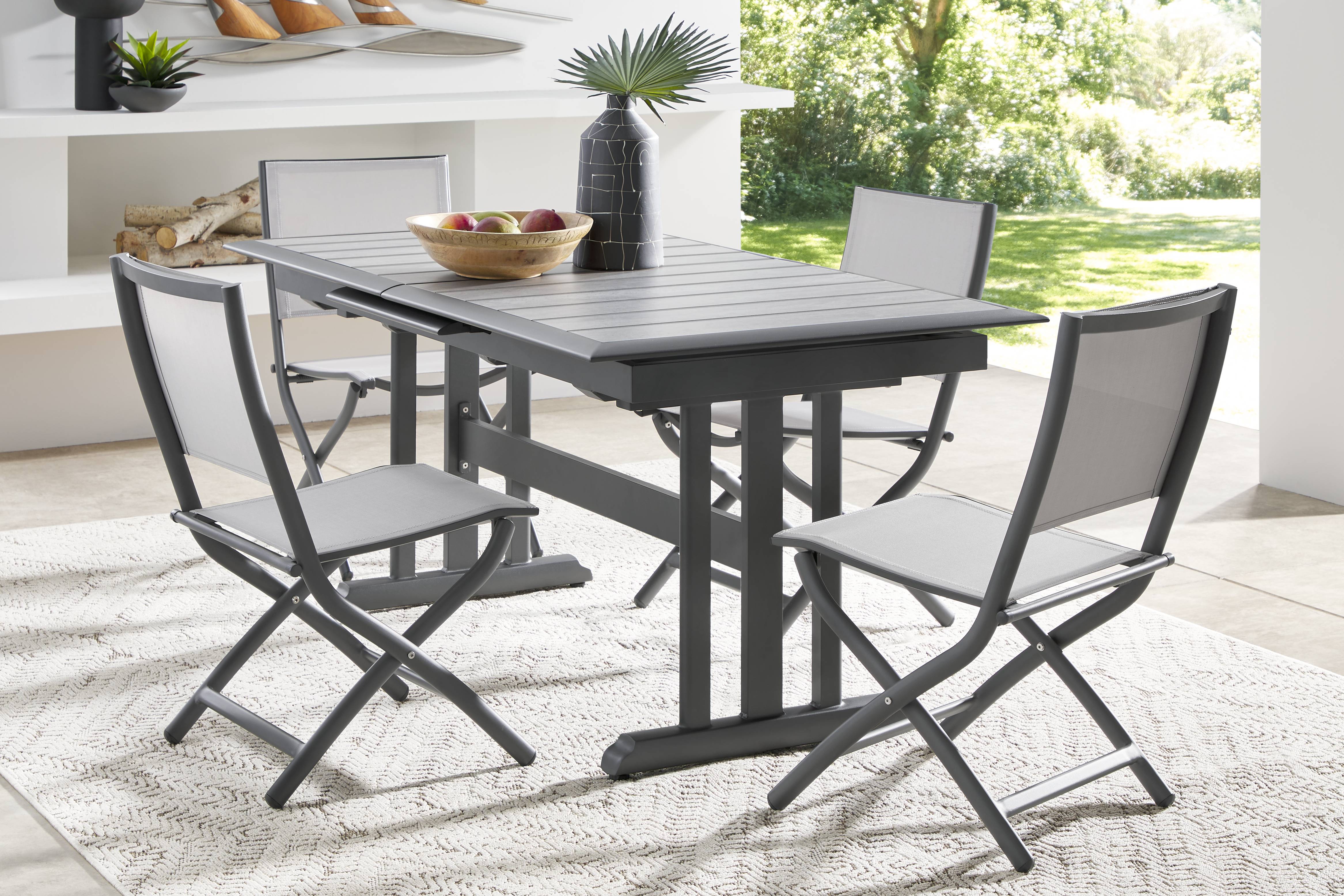 Kellen Charcoal Outdoor Dining Extension Table - Thumbnail - Image 2