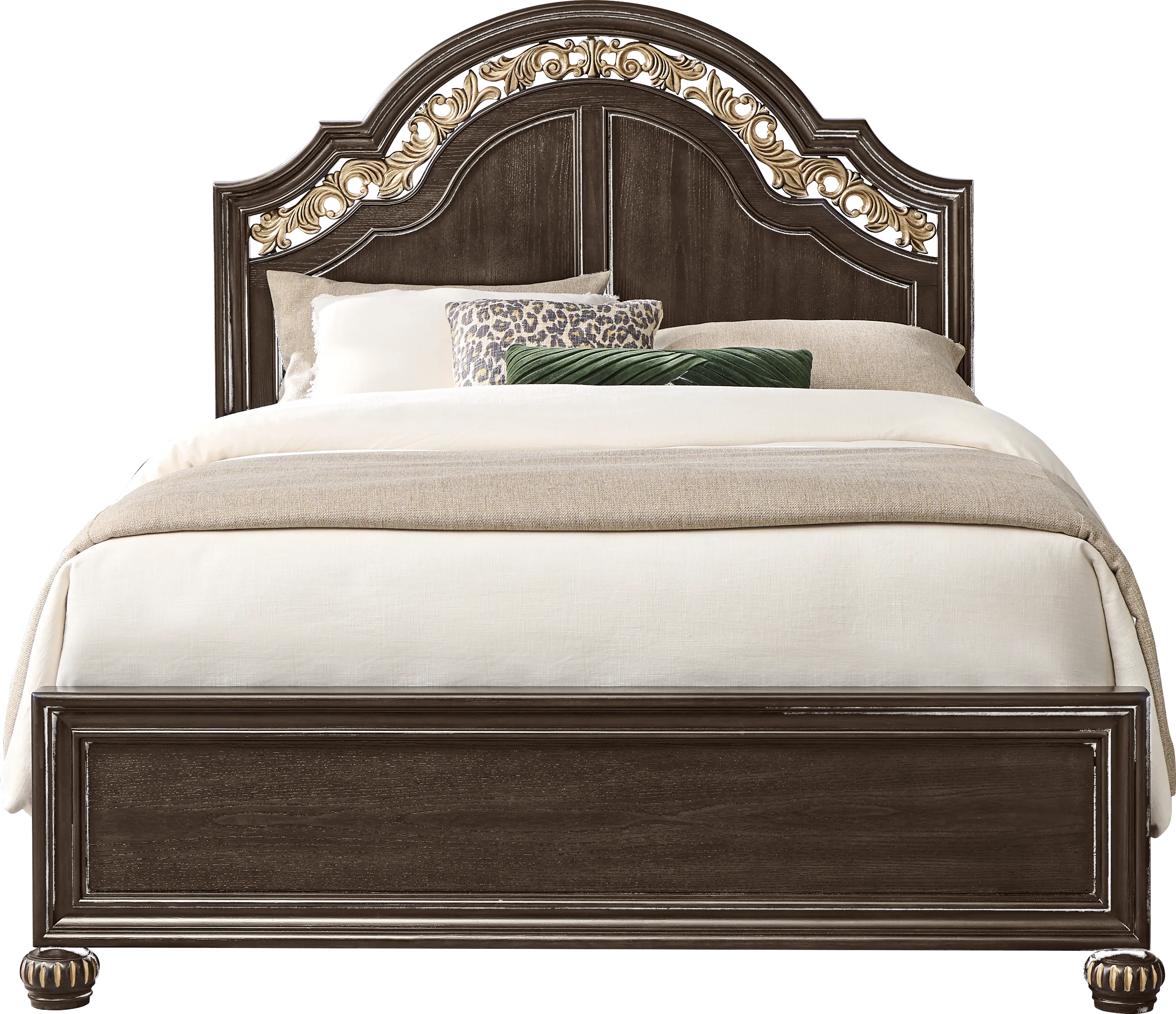 Augustine Brown 7 Pc King Arched Panel Bedroom - Thumbnail - Image 2
