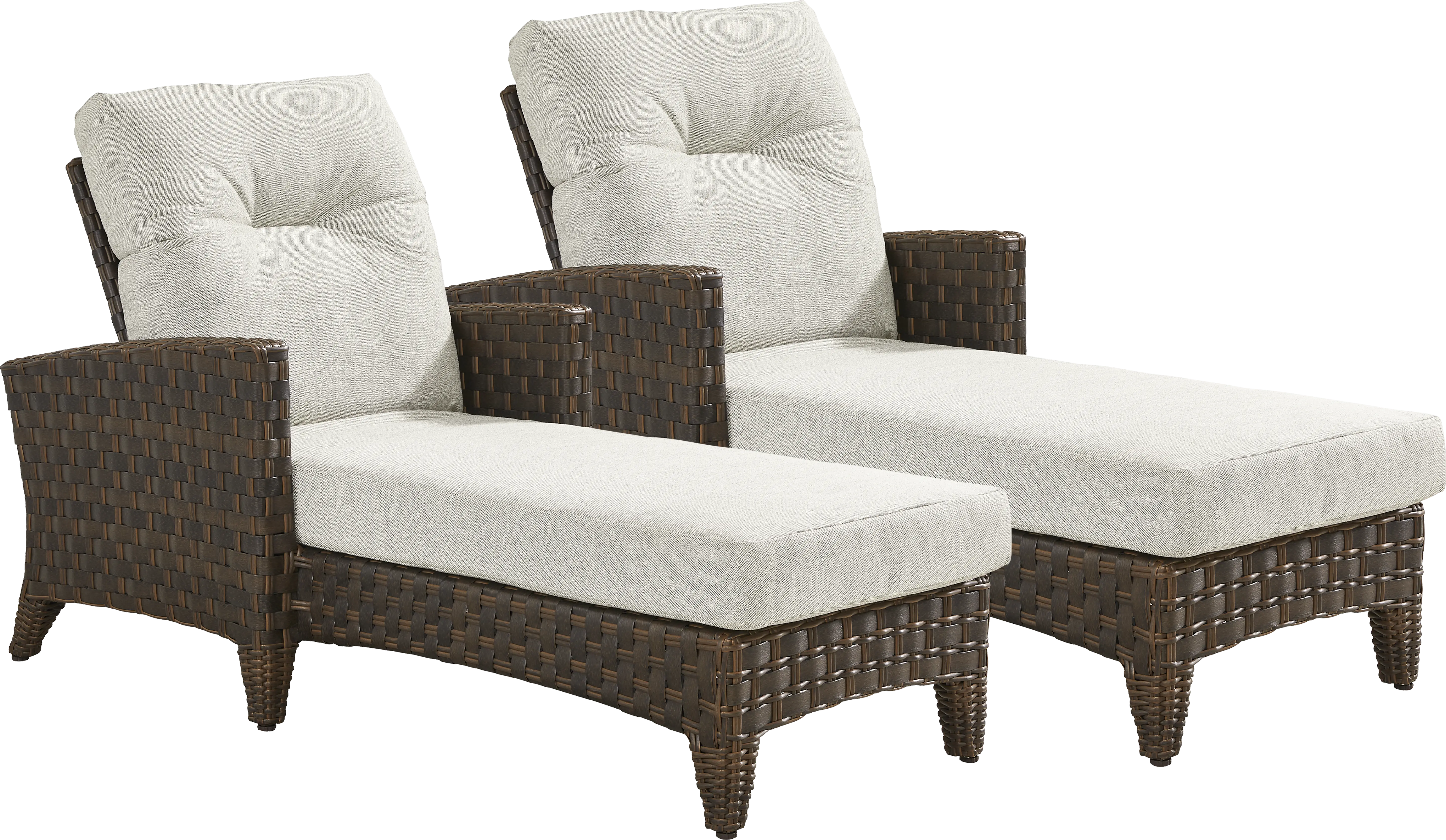 Mantra Brown Outdoor Chaise with Ash Cushions, Set of 2 - Thumbnail - Image 1