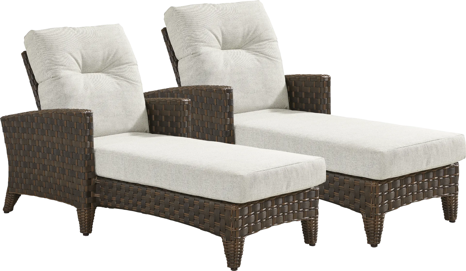 Mantra Brown Outdoor Chaise with Ash Cushions, Set of 2 - Image 2