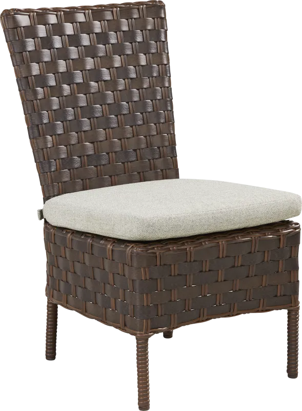 Mantra Brown Outdoor Side Chair with Ash Cushion