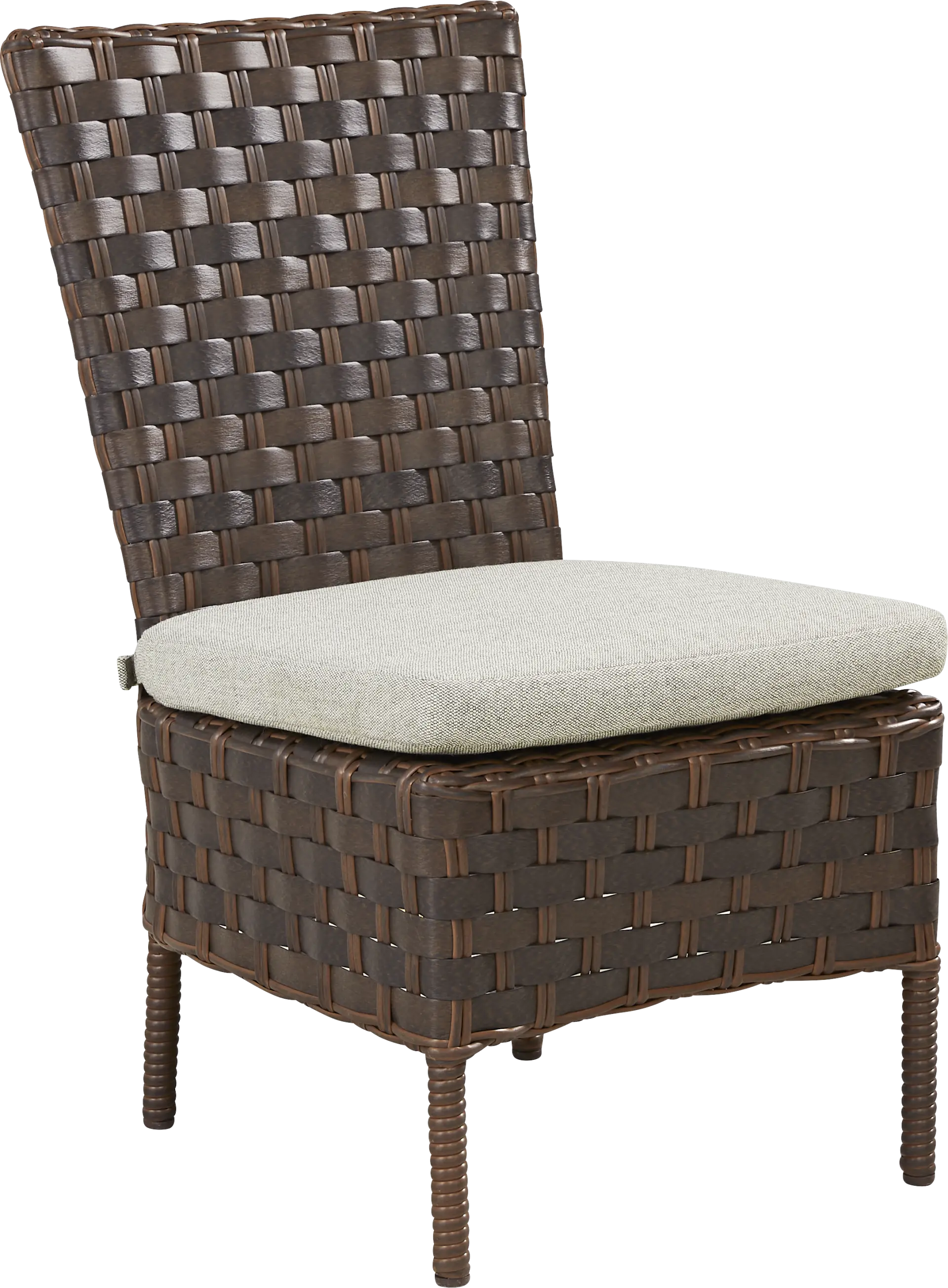 Mantra Brown Outdoor Side Chair with Ash Cushion