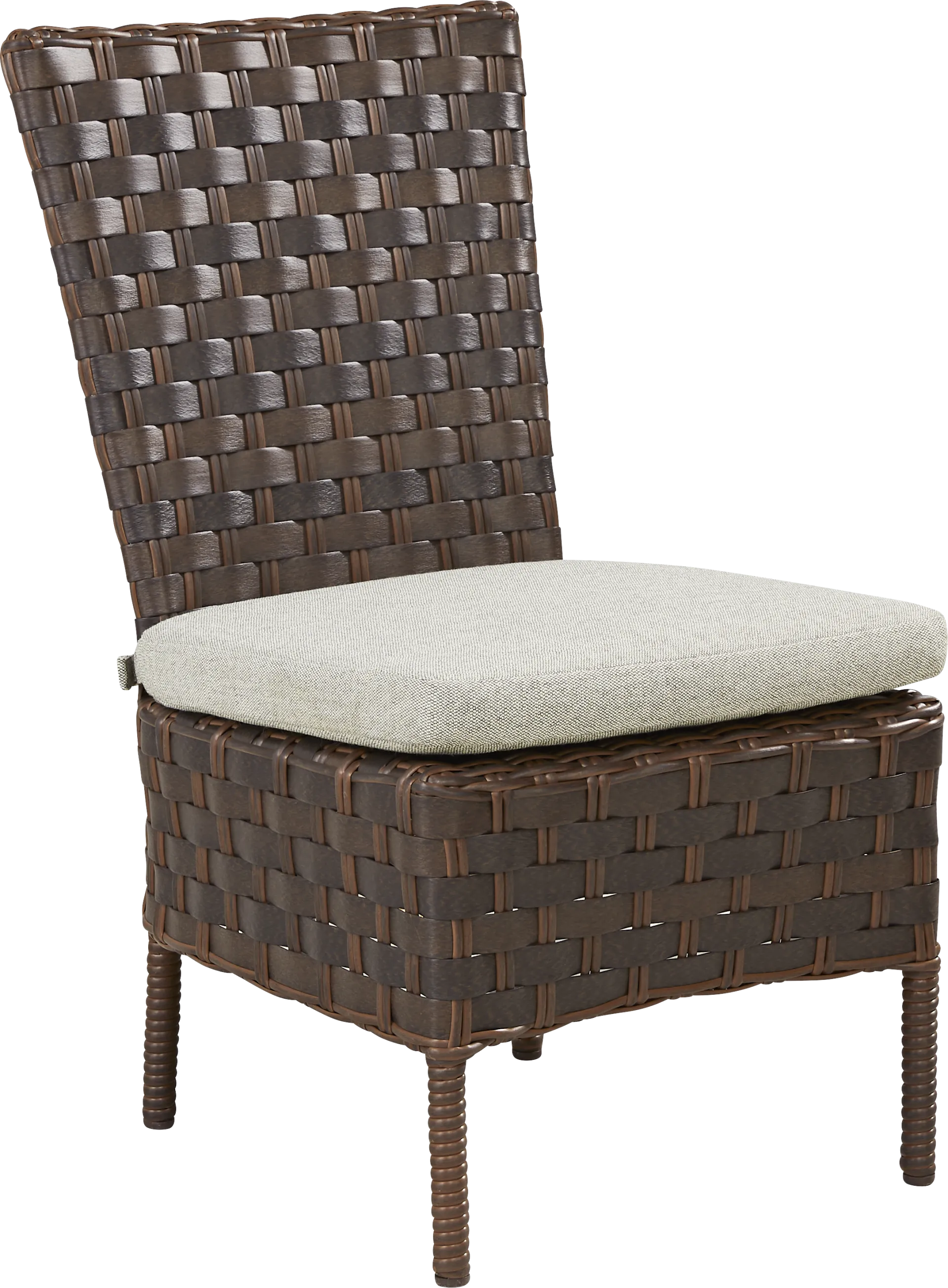 Mantra Brown Outdoor Side Chair with Ash Cushion - Image 1