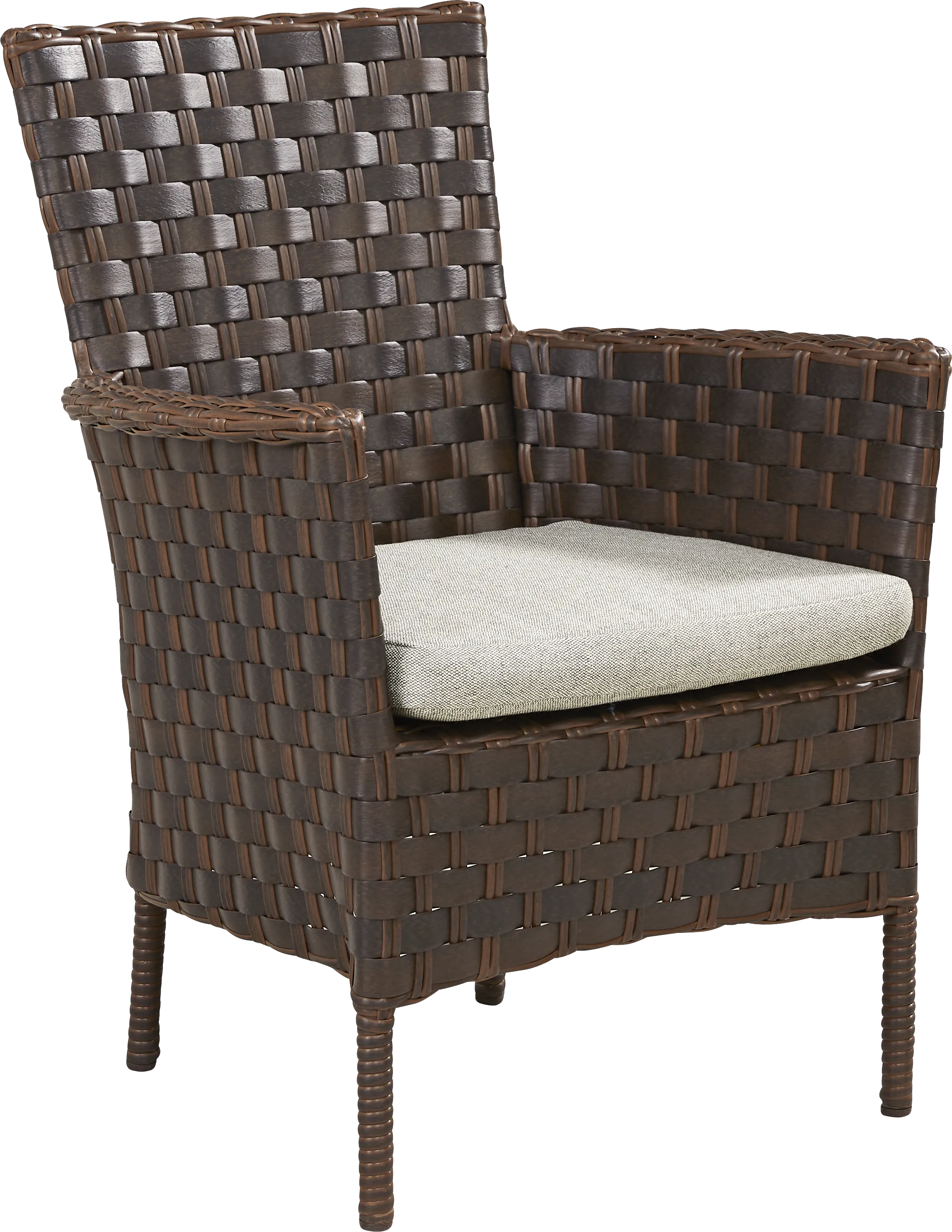 Mantra Brown Outdoor Arm Chair with Ash Cushion - Thumbnail - Image 1