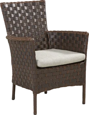 Mantra Brown Outdoor Arm Chair with Ash Cushion