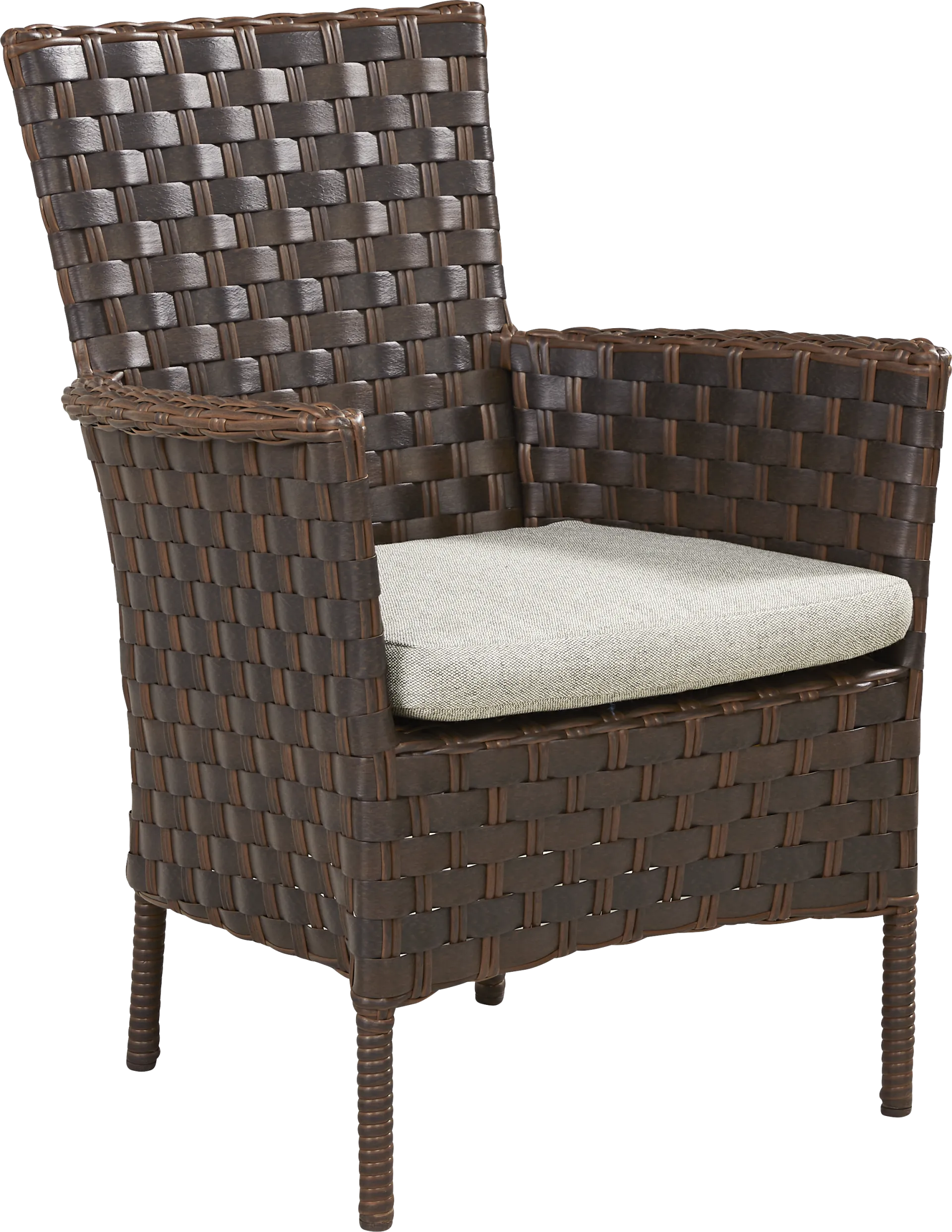 Mantra Brown Outdoor Arm Chair with Ash Cushion - Image 1